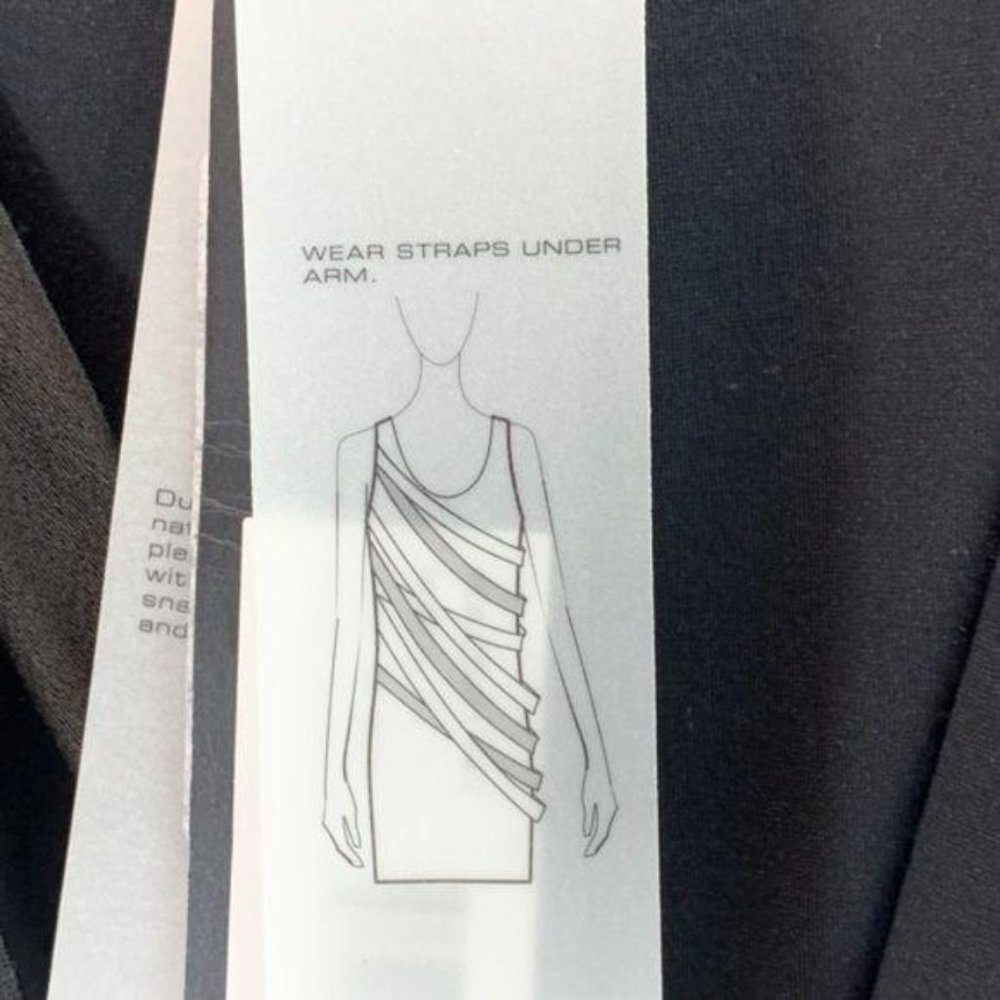 Halston 90s Black Strappy Body Con Mini Dress Large - Picture 5 of 6